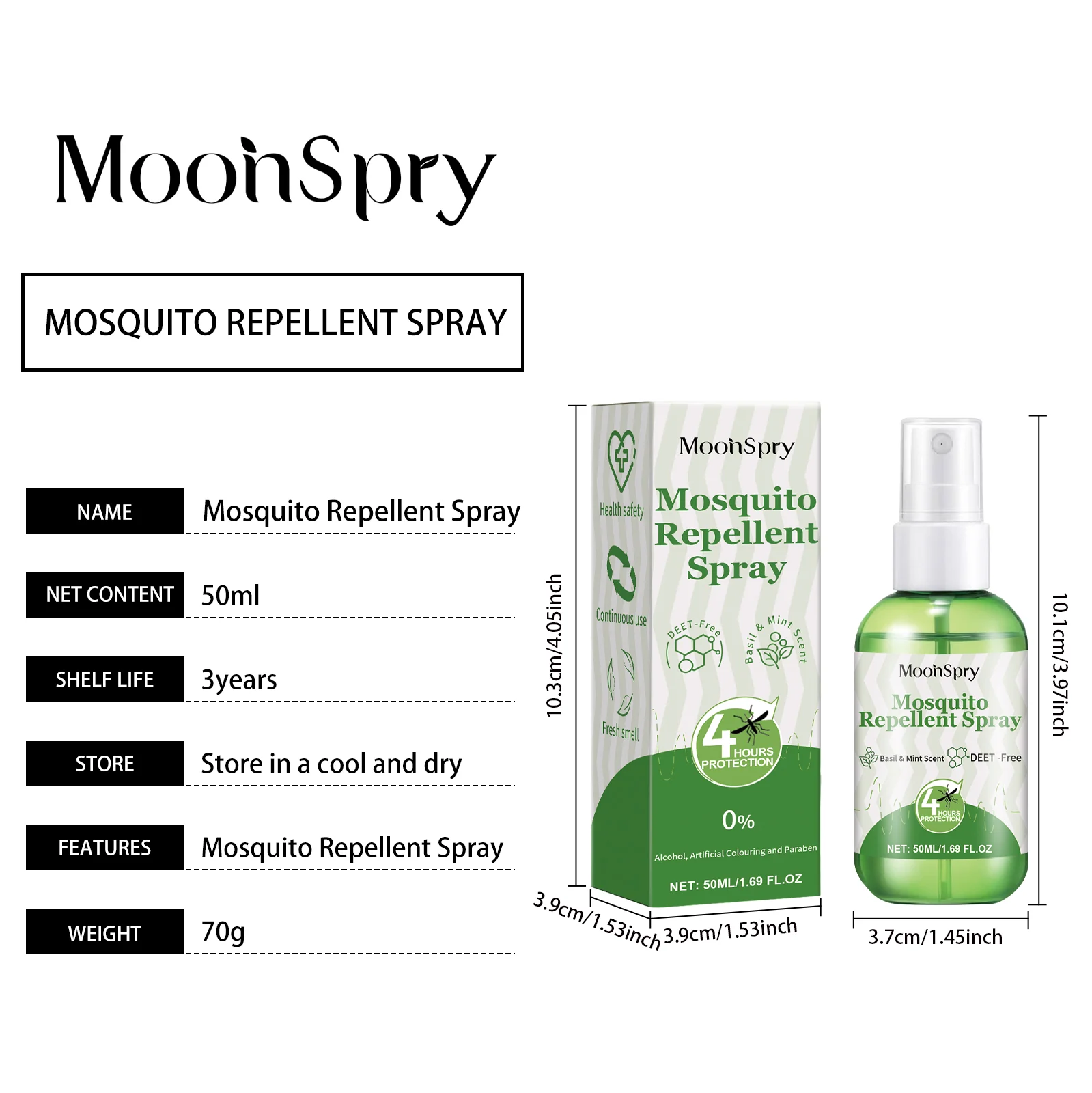 Mosquito Repellent Spray DEET-Free 50ml Plant Extract Formula Gentle Protection 1 mosquito repellent spray deet free 50ml moo 65gg8cwp desc 1