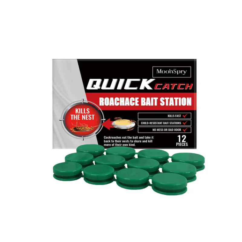 roach-bait-station-cockroach-killer-gel-moo-r53nzunr-1 MoonSpry Roach Bait Station with 12 pieces of cockroach killer gel for indoor pest control in kitchens and bathrooms