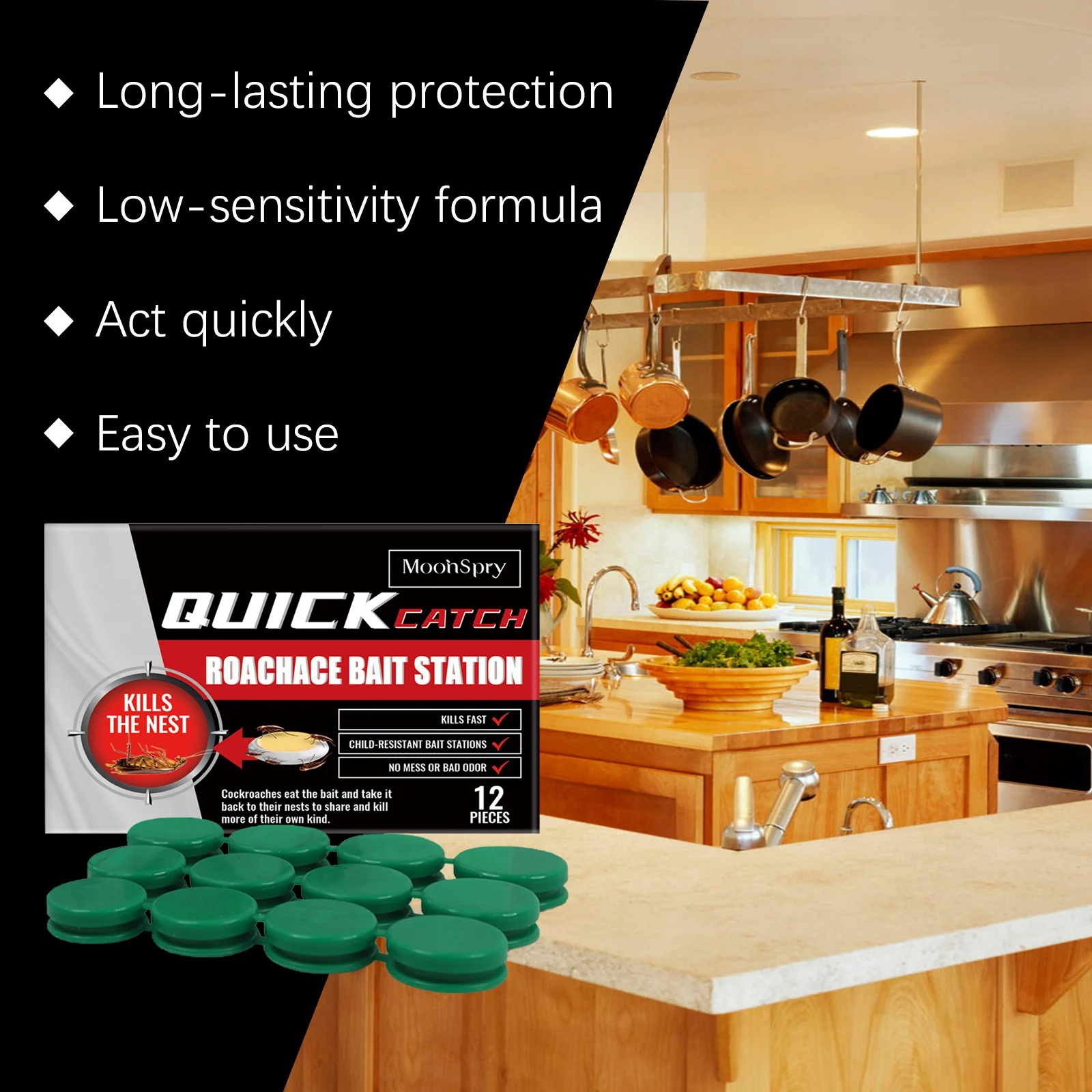 Roach Bait Station Cockroach Killer Gel Indoor Pest Control for Kitchen Living Room 8 roach bait station cockroach killer gel moo r53nzunr desc 8 1